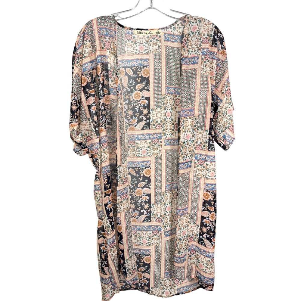 Liberty Love Patchwork Kimono Cardigan‎ Lightweight Bohemian Floral Print Size L
